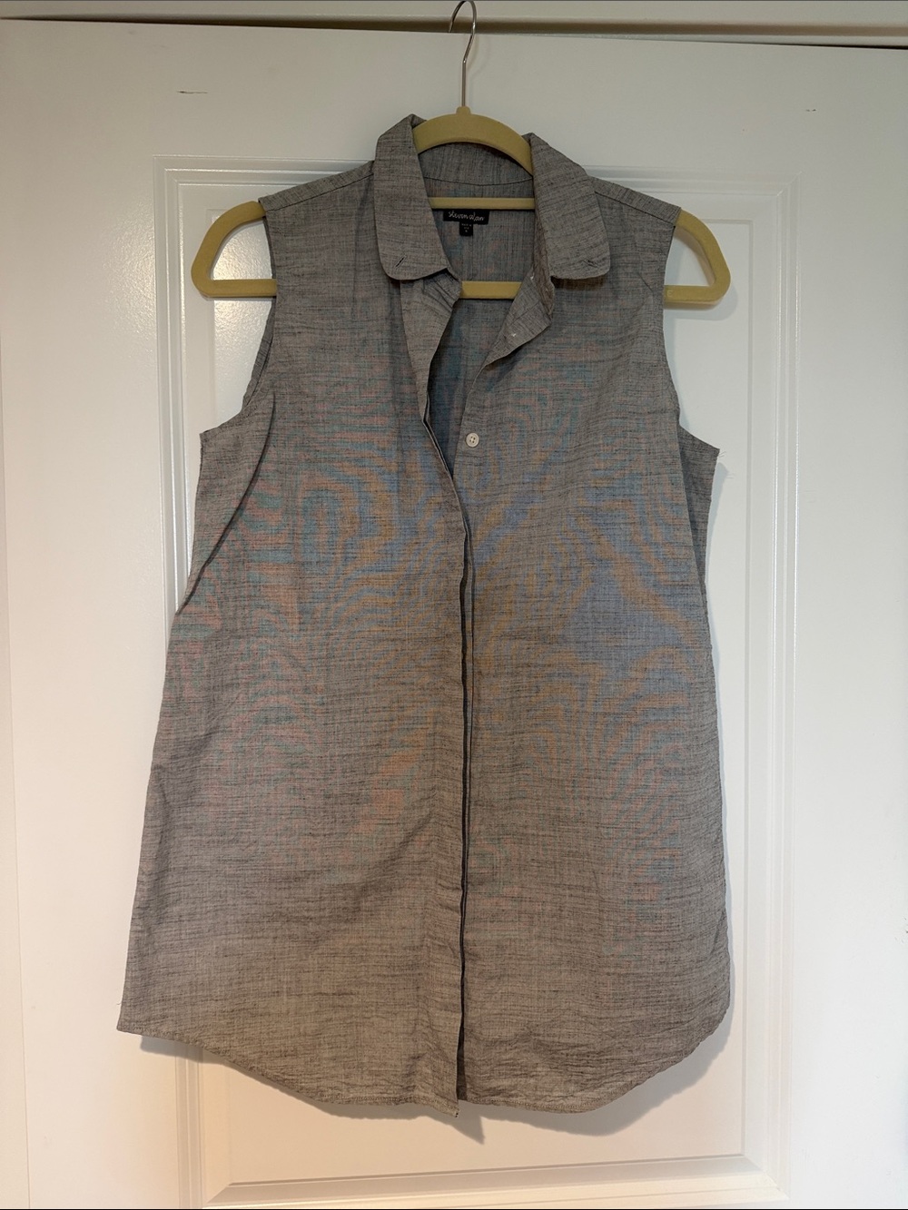 Steven Alan - Sleeveless Collared Button-Front Top - Gray
